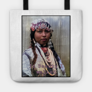 Edward Curtis In Beauty I Walked Photo Art Tote