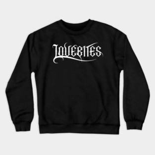 LOVEBITES Official Logo Gothic Power Metal Font Black and White Crewneck Sweatshirt