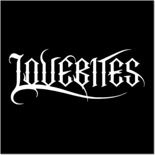 LOVEBITES Official Logo Gothic Power Metal Font Black and White Posters and Art