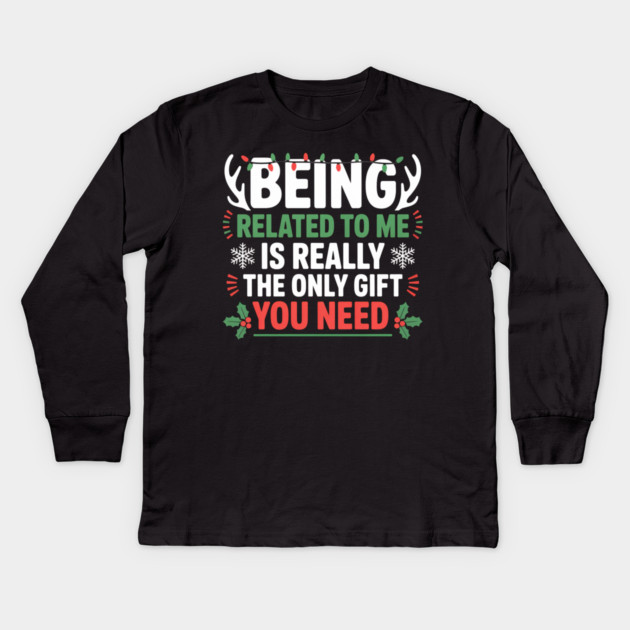christmas-humor Kids Long Sleeve T-Shirt by Creatifly Graphic Tees