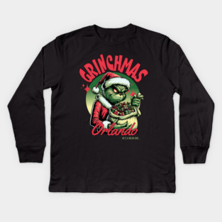 Grinchmas Christmas Party Orlando Florida Kids Long Sleeve T-Shirt