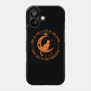 She Is Like a Cat in the Dark Spiritual Moon Phone Case
