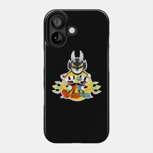 cuphead and mugman and the devil Phone Case