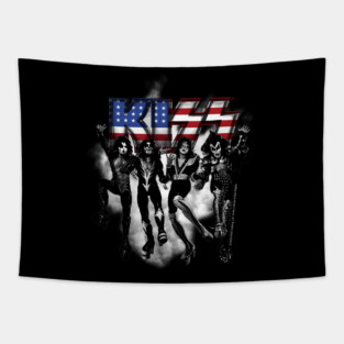 Kiss The Band - Destroyer black fog Usa Tapestry