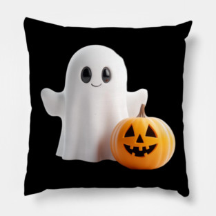 Halloween Ghost With Pumpkin Pillow