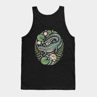 Alpine Newt with Water Lily Art Tank Top