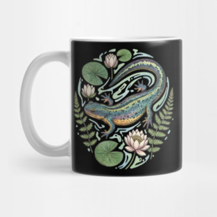 Alpine Newt with Water Lily Art Mug