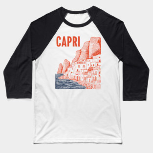 Capri Italy Vintage Travel Design Baseball T-Shirt