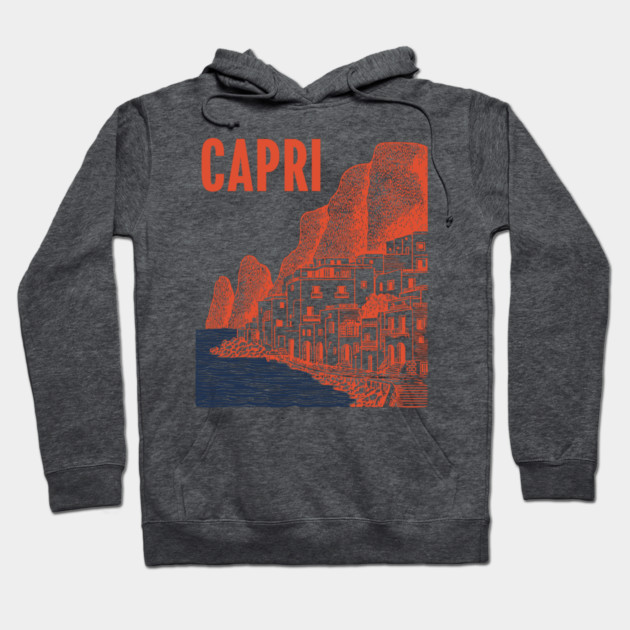 Capri Italy Vintage Travel Design Hoodie by TuncGK