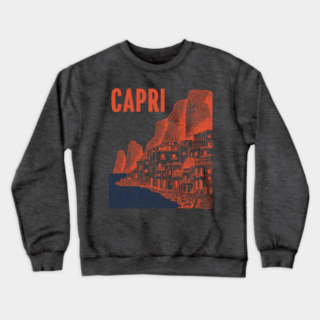 Capri Italy Vintage Travel Design Crewneck Sweatshirt by TuncGK