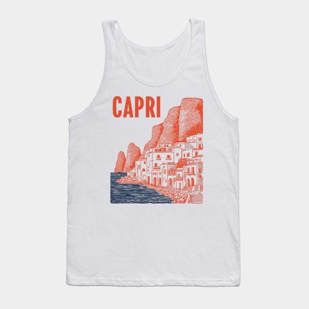 Capri Italy Vintage Travel Design Tank Top by TuncGK