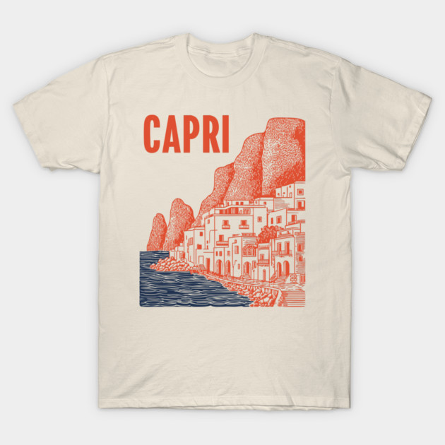 Capri Italy Vintage Travel Design T-Shirt by TuncGK