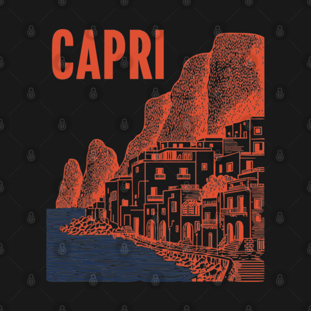 Capri Italy Vintage Travel Design by TuncGK