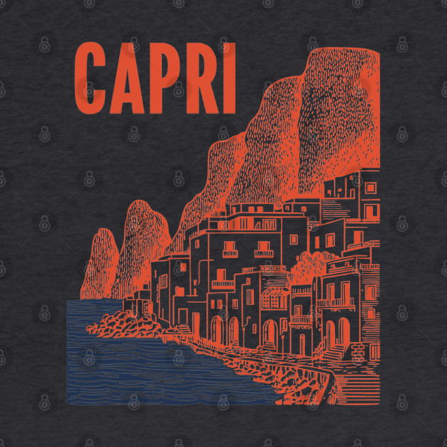 Capri Italy Vintage Travel Design by TuncGK