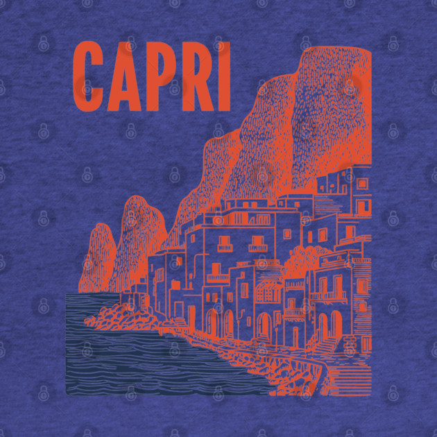 Capri Italy Vintage Travel Design by TuncGK