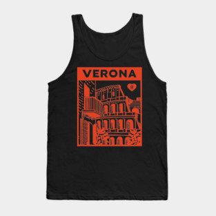 Verona Italy - Vintage Graphic Travel Poster Tank Top