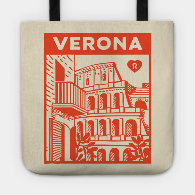 Verona Italy - Vintage Graphic Travel Poster Tote by TuncGK