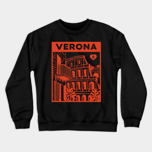 Verona Italy - Vintage Graphic Travel Poster Crewneck Sweatshirt by TuncGK