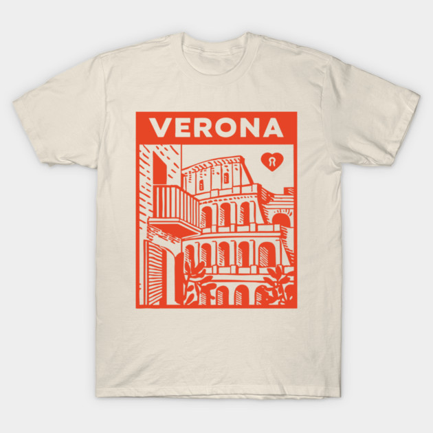 Verona Italy - Vintage Graphic Travel Poster T-Shirt by TuncGK
