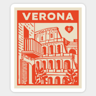 Verona Italy - Vintage Graphic Travel Poster Magnet