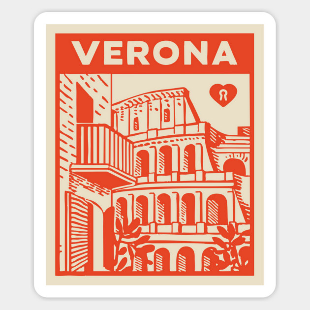 Verona Italy - Vintage Graphic Travel Poster Magnet by TuncGK