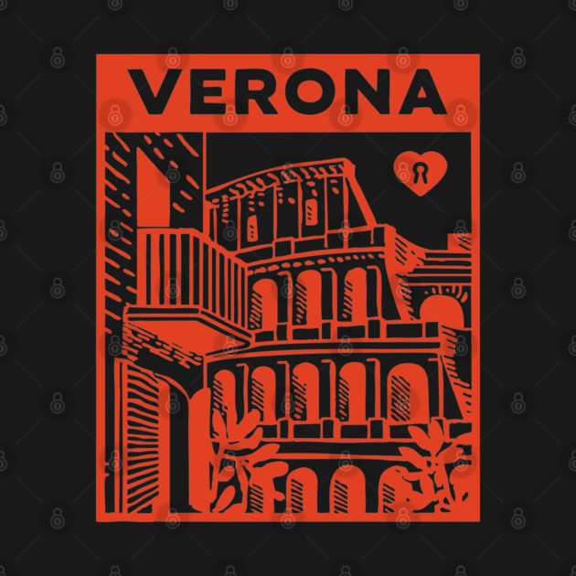 Verona Italy - Vintage Graphic Travel Poster by TuncGK