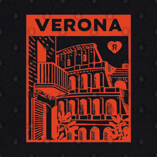 Verona Italy - Vintage Graphic Travel Poster by TuncGK