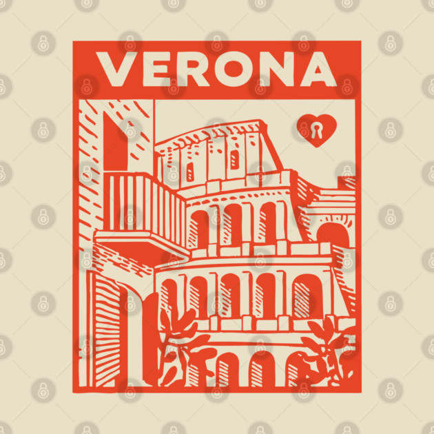 Verona Italy - Vintage Graphic Travel Poster by TuncGK