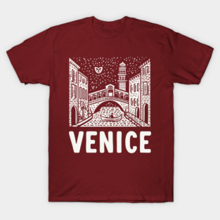 Venice Italy - Minimalist Canal Linework T-Shirt