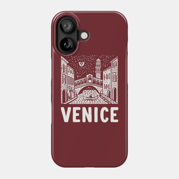 Venice Italy - Minimalist Canal Linework Phone Case by TuncGK