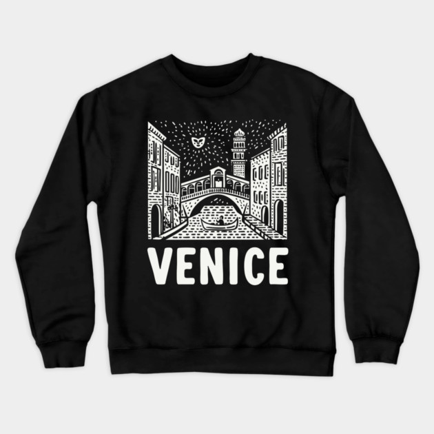 Venice Italy - Minimalist Canal Linework Crewneck Sweatshirt by TuncGK