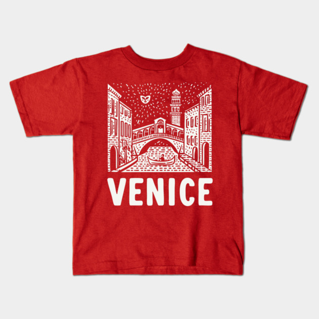 Venice Italy - Minimalist Canal Linework Kids T-Shirt by TuncGK