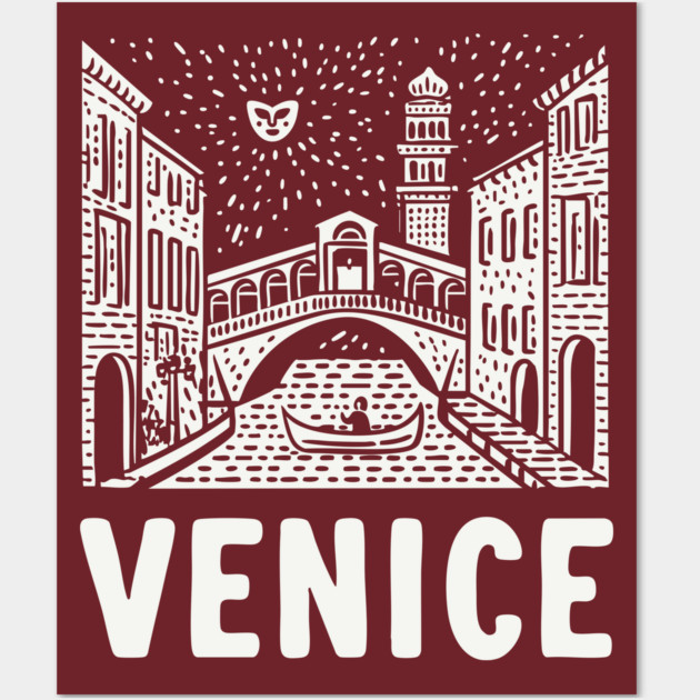 Venice Italy - Minimalist Canal Linework Wall Art by TuncGK