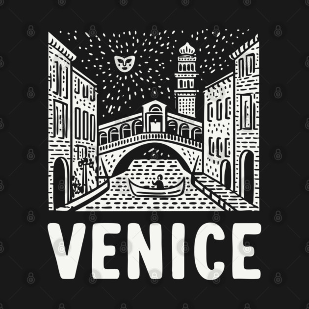 Venice Italy - Minimalist Canal Linework by TuncGK