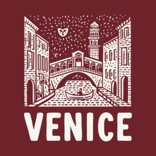 Venice Italy - Minimalist Canal Linework T-Shirt
