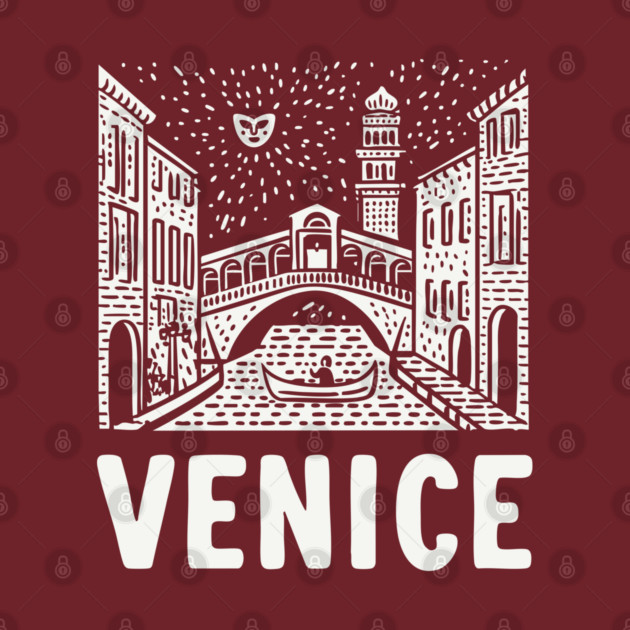 Venice Italy - Minimalist Canal Linework by TuncGK