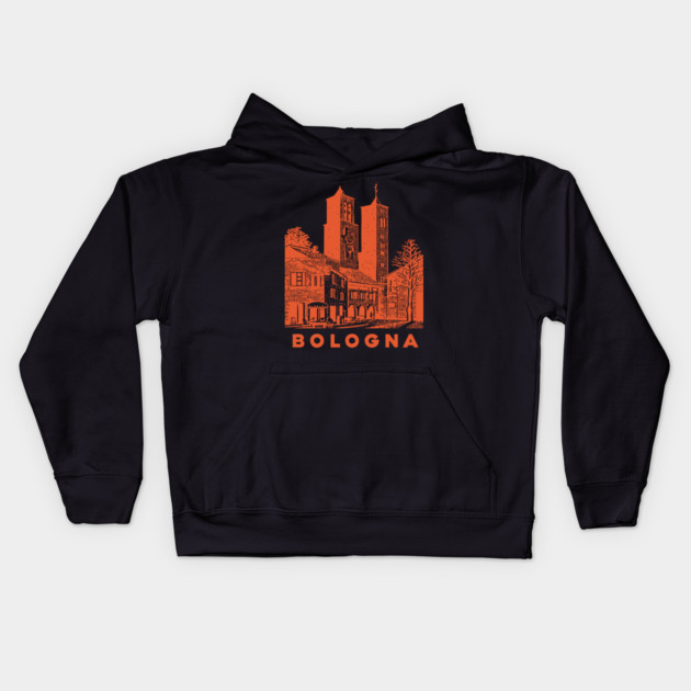 Bologna Italy Vintage Travel Design Kids Hoodie by TuncGK