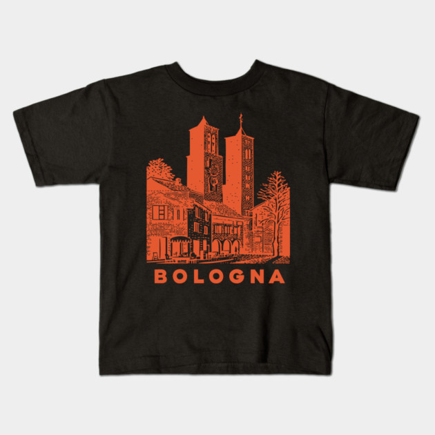 Bologna Italy Vintage Travel Design Kids T-Shirt by TuncGK