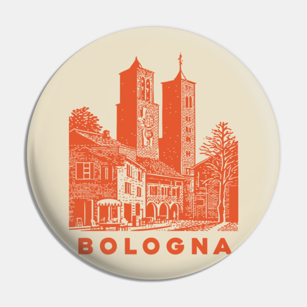 Bologna Italy Vintage Travel Design Pin by TuncGK
