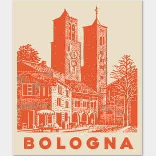 Bologna Italy Vintage Travel Design Posters and Art