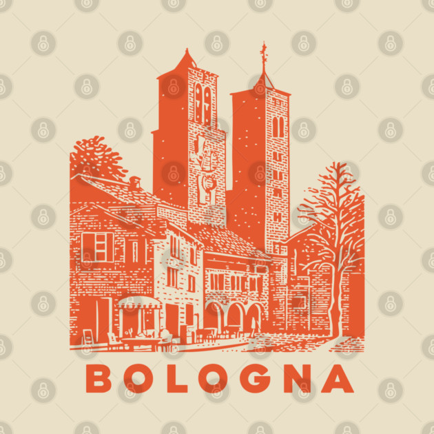 Bologna Italy Vintage Travel Design by TuncGK