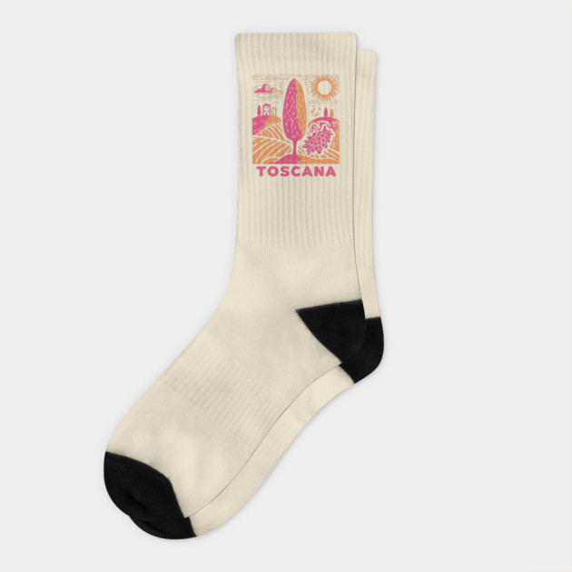 Tuscany Italy - Vibrant Countryside Scenery Socks by TuncGK
