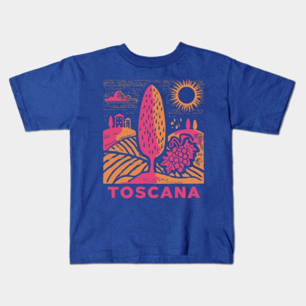 Tuscany Italy - Vibrant Countryside Scenery Kids T-Shirt by TuncGK