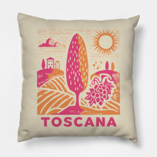 Tuscany Italy - Vibrant Countryside Scenery Pillow