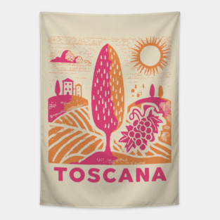 Tuscany Italy - Vibrant Countryside Scenery Tapestry