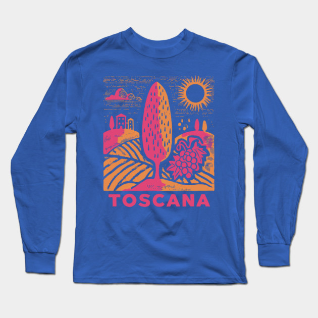 Tuscany Italy - Vibrant Countryside Scenery Long Sleeve T-Shirt by TuncGK
