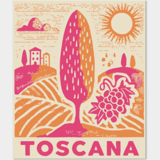 Tuscany Italy - Vibrant Countryside Scenery Posters and Art