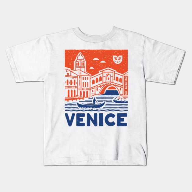 Venice Italy - Vintage Graphic Travel Poster Kids T-Shirt by TuncGK