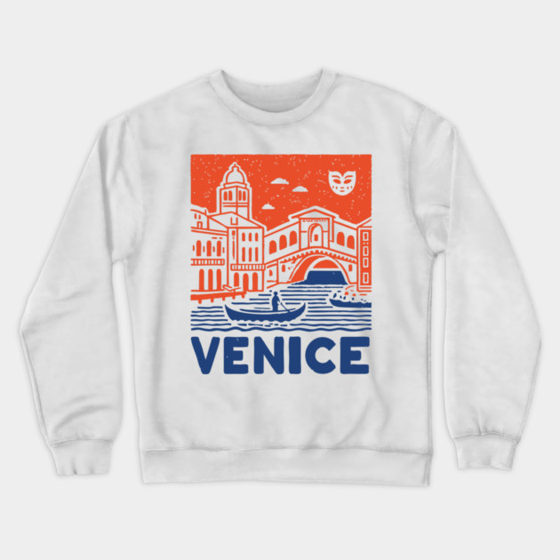Venice Italy - Vintage Graphic Travel Poster Crewneck Sweatshirt by TuncGK