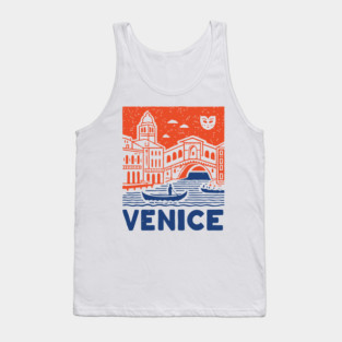 Venice Italy - Vintage Graphic Travel Poster Tank Top
